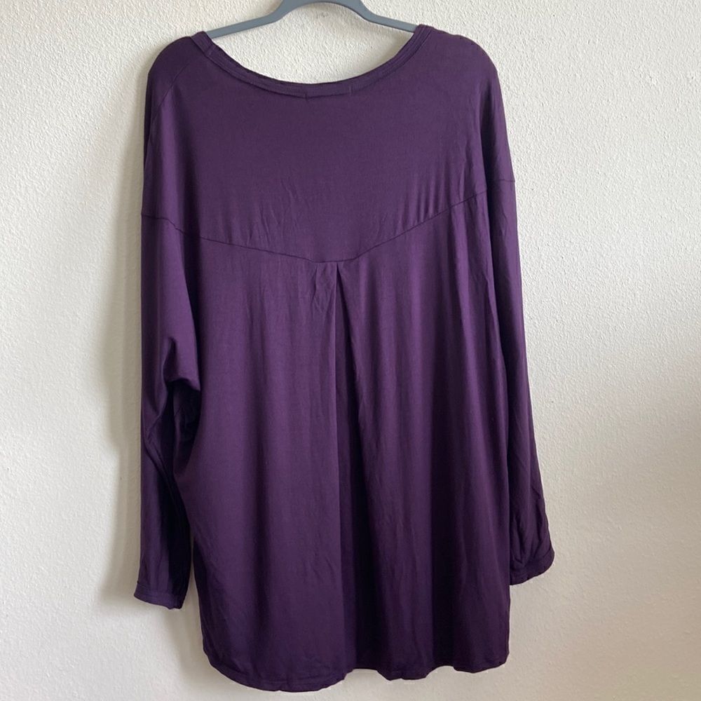 Laila Jazide Stitch Fix NWOT Sz XL eggplant color Modal material top long sleeve